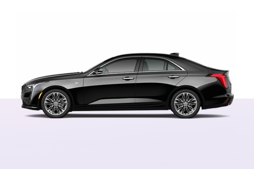 Executive black sedan side profile
